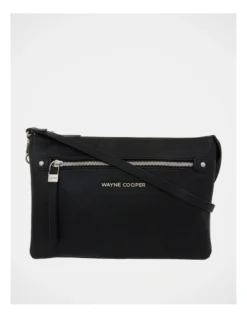 Black Multi Gusset Crossbody Bag