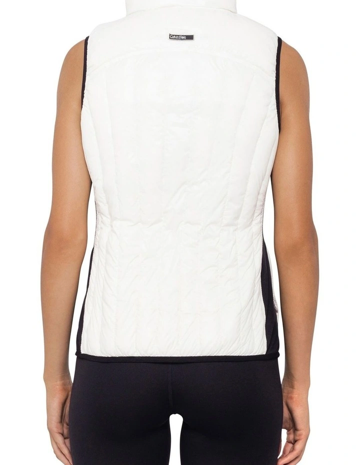 Calvin Klein Down Filled Drama Collar Puffer Vest White 4 Calvin Klein Down Filled Drama Collar Puffer Vest White - Image 2