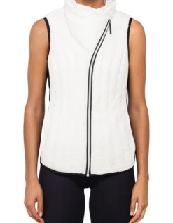 Calvin Klein Down Filled Drama Collar Puffer Vest White