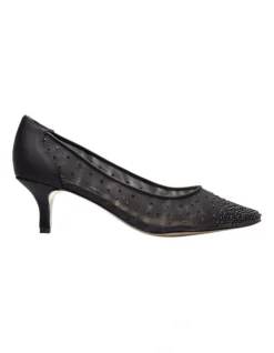 Spritz Black Satin Pump