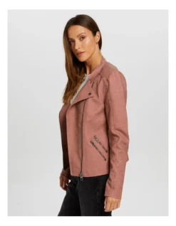 ONLY Ava Faux Leather Biker Jacket Rose -Myer Fashion Store 585954010 6 1 720x928