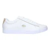 Lacoste Carnaby Evo White/ Gold Leather Lace-Up Sneaker
