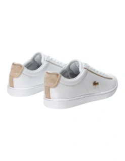 Lacoste Carnaby Evo White/ Gold Leather Lace-Up Sneaker 10 Lacoste Carnaby Evo White/ Gold Leather Lace-Up Sneaker -Myer Fashion Store 591844600 3 1 720x928