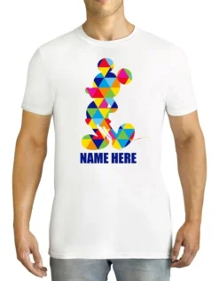 Men's Disney Mickey Mouse Triangle Personalised Cotton T-Shirt
