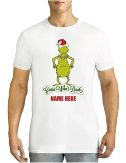 Men's Dr.Seuss Guess Who's Back Xmas Personalised Cotton T-Shirt