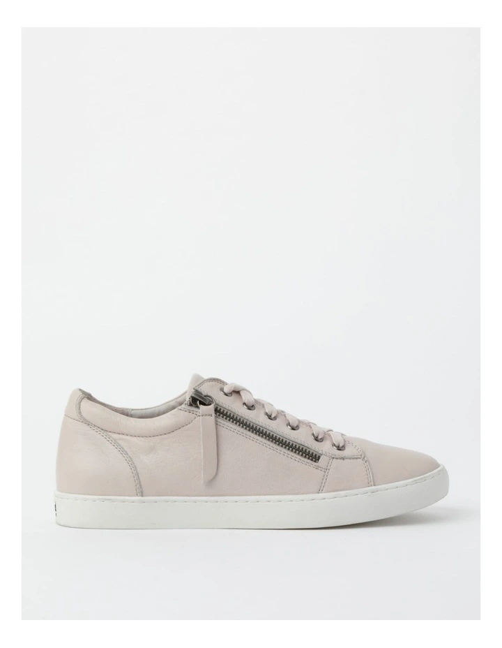 Zia Beige Leather Zip Up Sneaker 3 Zia Beige Leather Zip Up Sneaker