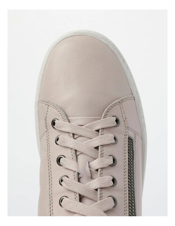 Zia Beige Leather Zip Up Sneaker 4 Zia Beige Leather Zip Up Sneaker - Image 2