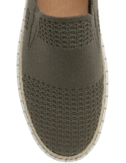 Queen Khaki Slip On Sneaker -Myer Fashion Store 694031230 3 720x928