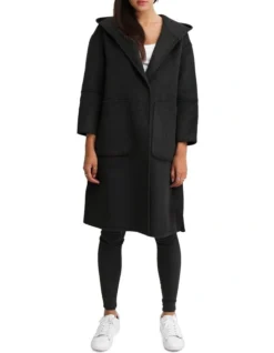 Walk This Way Black Wool Blend Oversized Coat