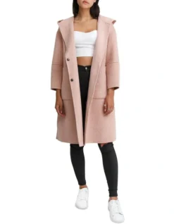 Walk This Way Blush Wool Blend Oversized Coat