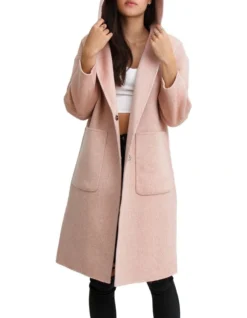 Walk This Way Blush Wool Blend Oversized Coat -Myer Fashion Store 731699110 6 720x928