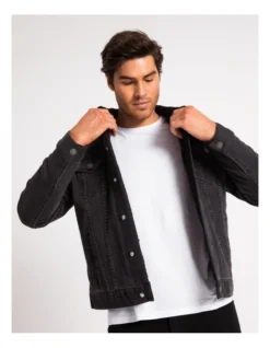 Bradley Sherpa Denim Jacket Black -Myer Fashion Store 748796860 2 2 720x928