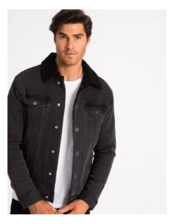 Bradley Sherpa Denim Jacket Black -Myer Fashion Store 748796860 5 1 720x928