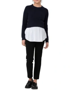 Mandy Detachable Nursing Knit In Blue