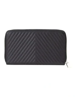 Small Chevron Leather Wallet Black/Silver 7 Small Chevron Leather Wallet Black/Silver -Myer Fashion Store 774121870 2 720x928