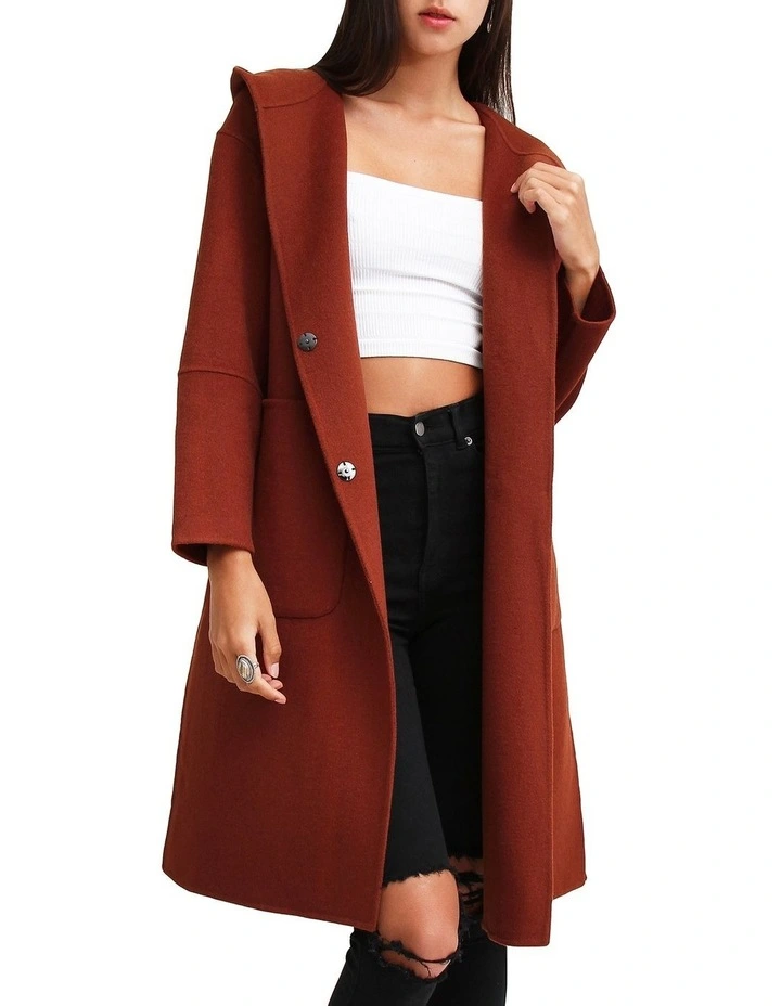 Walk This Way Brick Wool Blend Oversized Coat 6 Walk This Way Brick Wool Blend Oversized Coat - Image 4