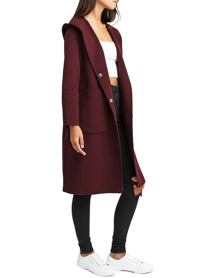 Walk This Way Wool Aubergine Oversized Coat 4 Walk This Way Wool Aubergine Oversized Coat - Image 2