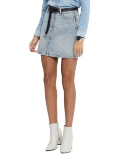 ONLY Rose A-Shape Skirt In Light Blue Denim