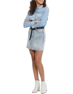 ONLY Rose A-Shape Skirt In Light Blue Denim 8 ONLY Rose A-Shape Skirt In Light Blue Denim -Myer Fashion Store 783820810 3 720x928