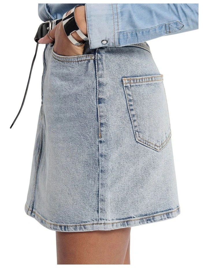 ONLY Rose A-Shape Skirt In Light Blue Denim 6 ONLY Rose A-Shape Skirt In Light Blue Denim - Image 4