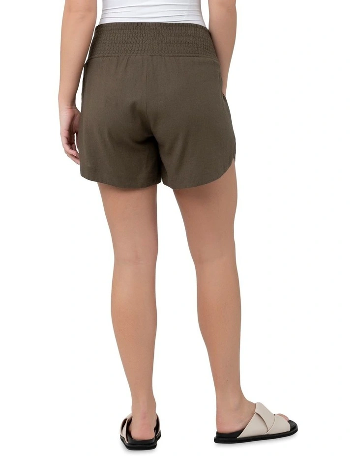 Byron Shirred Short In Olive 5 Byron Shirred Short In Olive - Image 3