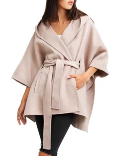 Jackson Landing Sand Wool Blend Cape Coat