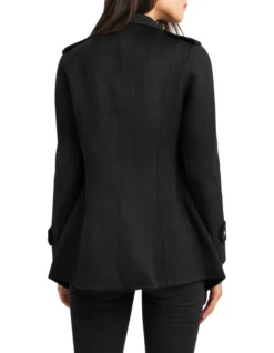 Bad Girl Black Wool Blend Moto Coat -Myer Fashion Store 785610460 3 720x928