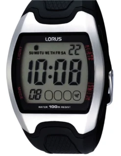 Lorus Gents Black Digital Sports Watch R2327CX 9