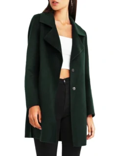 Ex-Boyfriend Dark Green Wool Blend Oversized Jacket