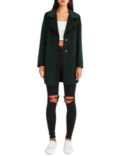 Ex-Boyfriend Dark Green Wool Blend Oversized Jacket -Myer Fashion Store 792026200 4 720x928