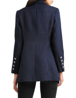 Princess Polly Navy Tweed Blazer -Myer Fashion Store 793335160 3 720x928