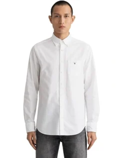 Gant The Oxford Long Sleeve Shirt In White