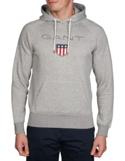 Gant Shield Sweat Hoodie In Grey