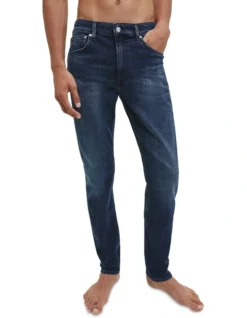 Calvin Klein Jeans Slim Tapered Jeans In Blue Black