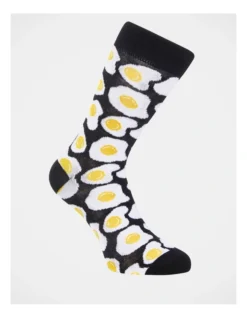 1 Pair Fried Egg Crew Length Socks In Black 7 1 Pair Fried Egg Crew Length Socks In Black -Myer Fashion Store 810165790 3 1 720x928