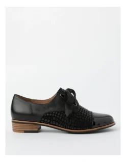 Avril Black Lace-Up Brogues