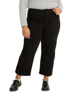 Plus Size Ribcage Ankle Straight Leg Jean Black