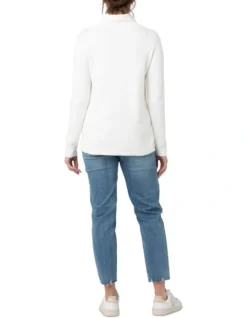 Cassie Cross Over Nursing Knit In White -Myer Fashion Store 820502920 4 1 720x928