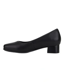 Hush Puppies The Low Square Black Leather Heeled Shoes -Myer Fashion Store 824759920 5 720x928