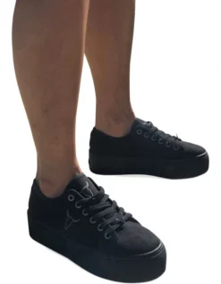 Windsor Smith Ruby Black Lace-Up Heeled Sneaker -Myer Fashion Store 825334480 2 720x928