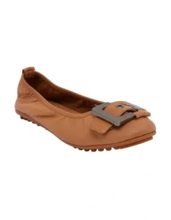 Pentagon Flat Shoes In Tan Leather -Myer Fashion Store 830636470 2 720x928