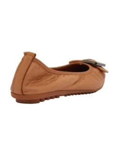 Pentagon Flat Shoes In Tan Leather -Myer Fashion Store 830636470 4 720x928