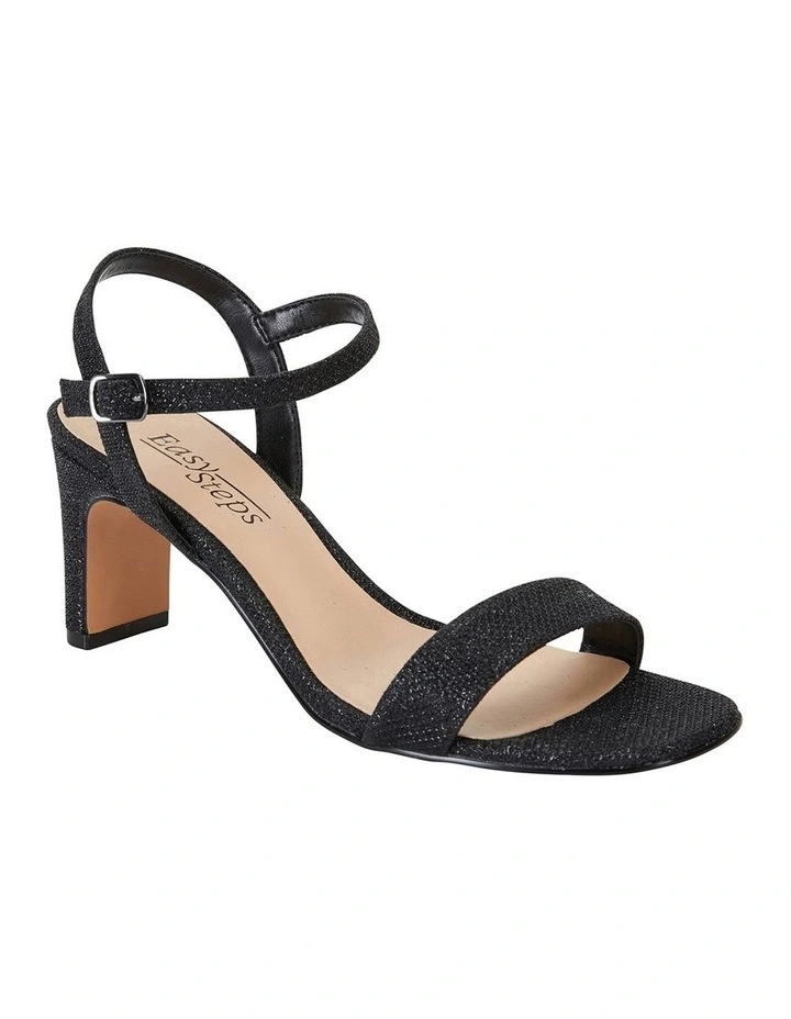 Unison Black Shimmer Sandals 4 Unison Black Shimmer Sandals - Image 2