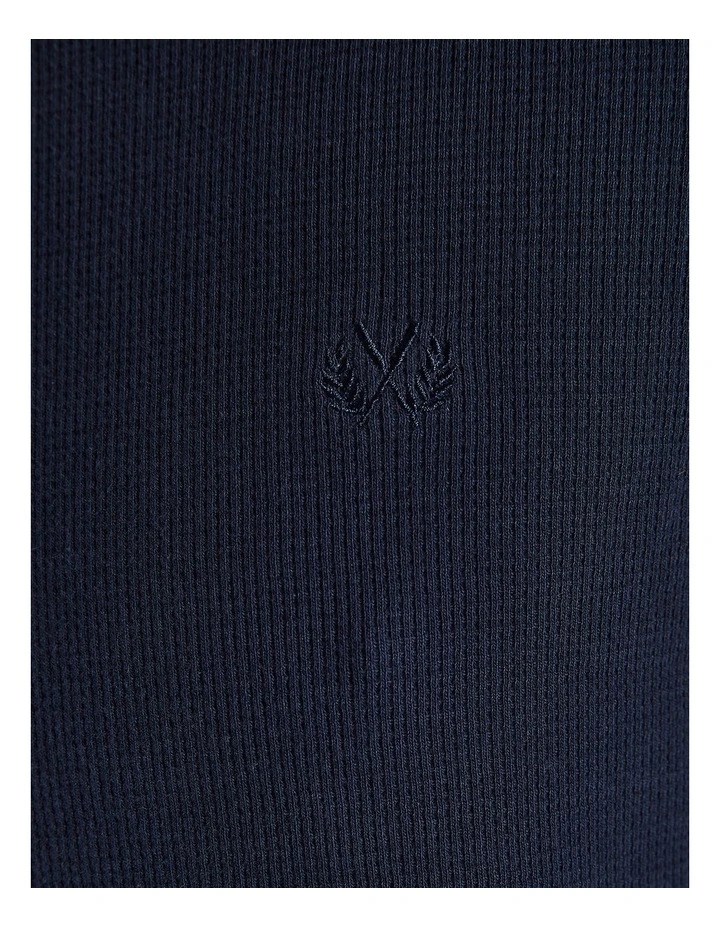 Long Sleeve Waffle Top Navy 8 Long Sleeve Waffle Top Navy - Image 6