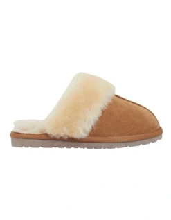Peggy Chestnut Suede Slippers