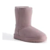Mid Calf Zip-Up Sheepskin Boot Pale Pink