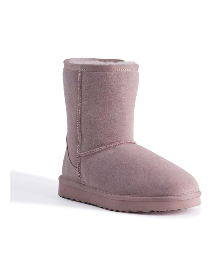Mid Calf Zip-Up Sheepskin Boot Pale Pink 3 Mid Calf Zip-Up Sheepskin Boot Pale Pink