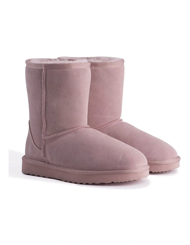 Mid Calf Zip-Up Sheepskin Boot Pale Pink 4 Mid Calf Zip-Up Sheepskin Boot Pale Pink - Image 2