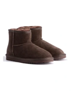 Short Sheepskin Ankle Boot Chocolate -Myer Fashion Store 837291880 2 720x928