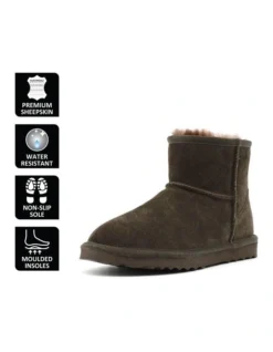 Short Sheepskin Ankle Boot Chocolate -Myer Fashion Store 837291880 6 720x928